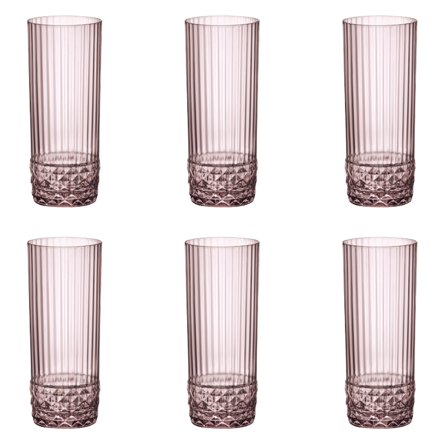 Bormioli Rocco America'20S Longdrinkglas 40 Cl Roze - 6 Stuks - Glazen.nl