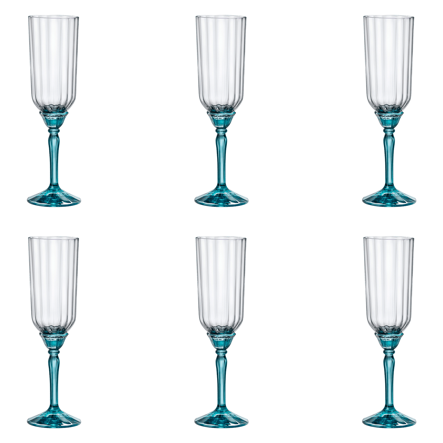 Bormioli Rocco Florian Champagneglas / Flute 21 Cl Blauw - 6 Stuks - Glazen.nl