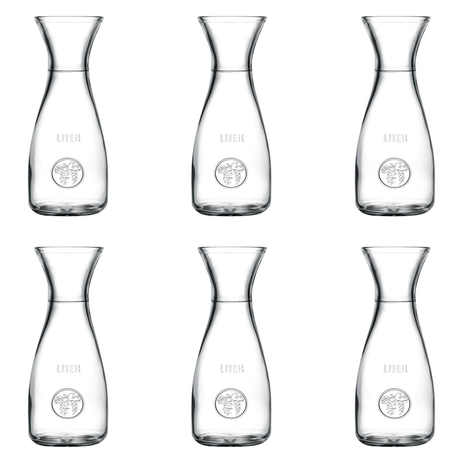 Pasabahce Bacchus Karaf 1,0 Liter - 6 Stuks - Glazen.nl