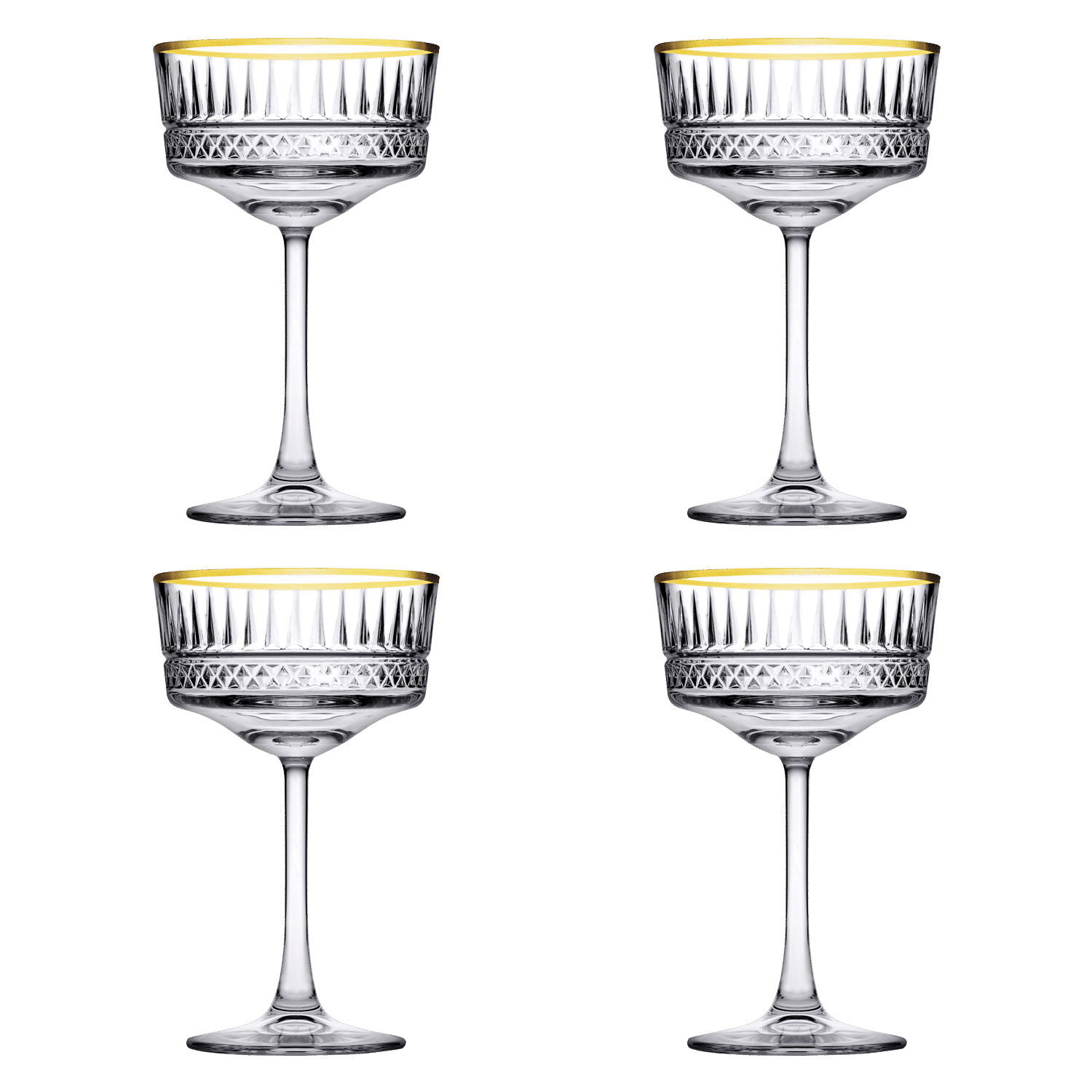 Pasabahce Elysia Champagneglas / Coupe 26 Cl Gouden Rand - 4 Stuks - Glazen.nl