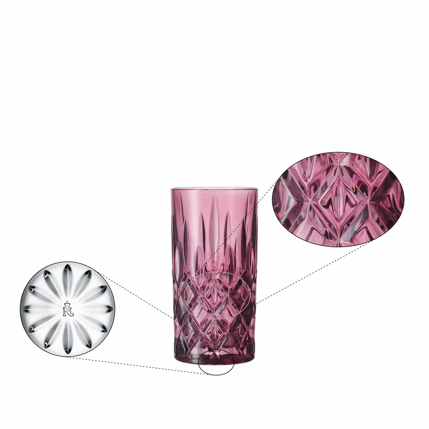 Nachtmann Noblesse Longdrinkglas 39,5 Cl Paars - 2 Stuks - Glazen.nl