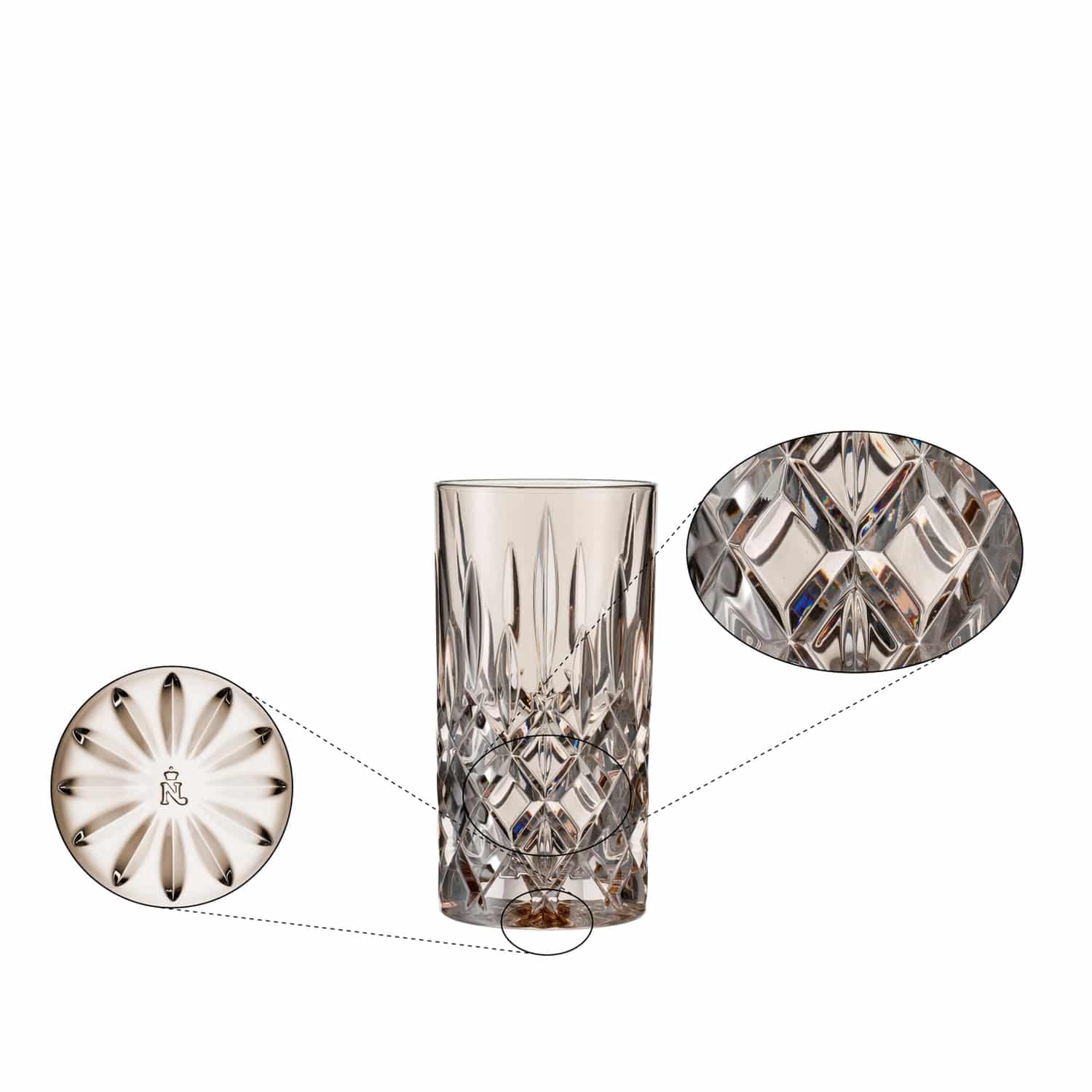 Nachtmann Noblesse Longdrinkglas 39,5 Cl Taupe - 2 Stuks - Glazen.nl