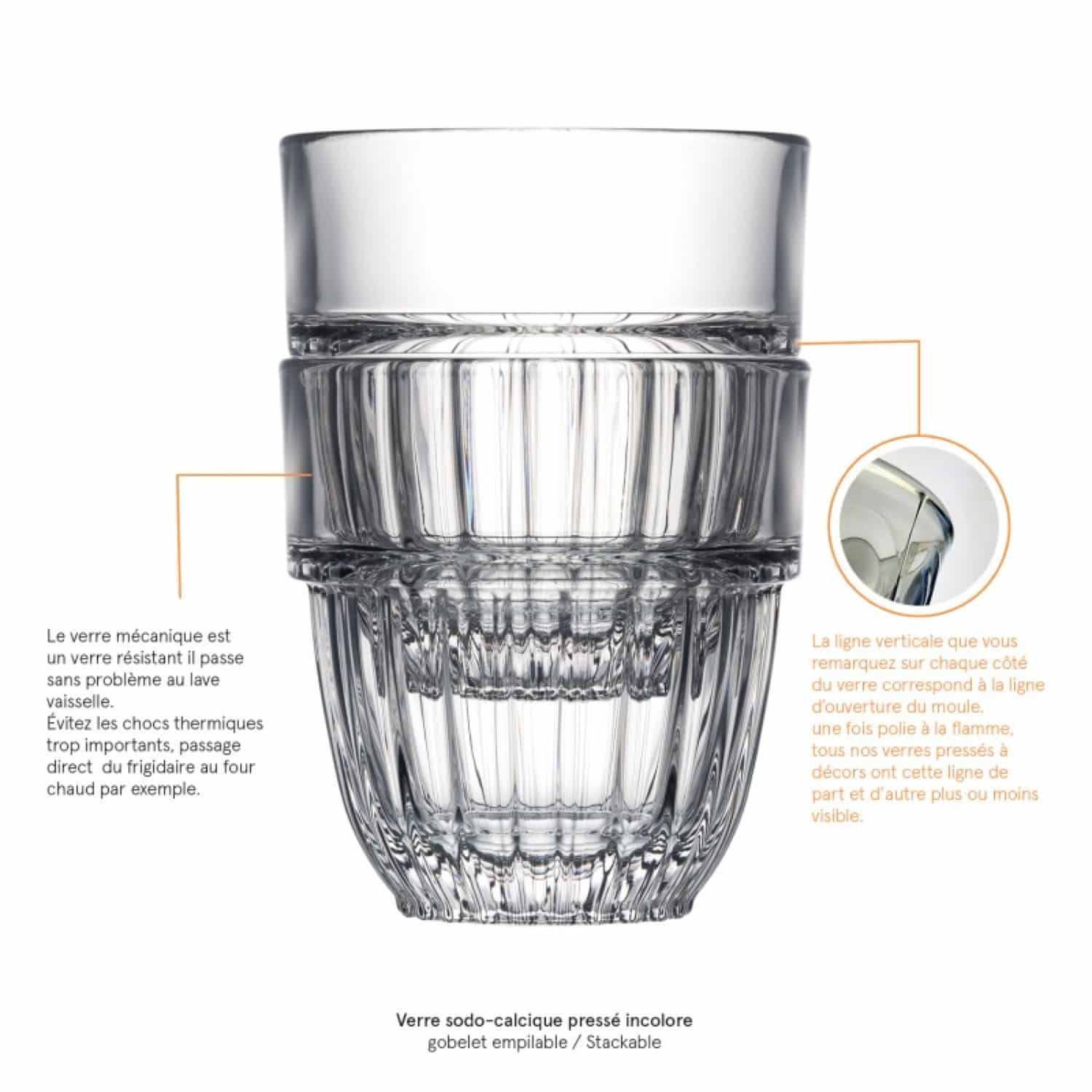 La Rochère Cédrat Tumbler 26,5 cl Stapelbaar - 6 Stuks - Glazen.nl