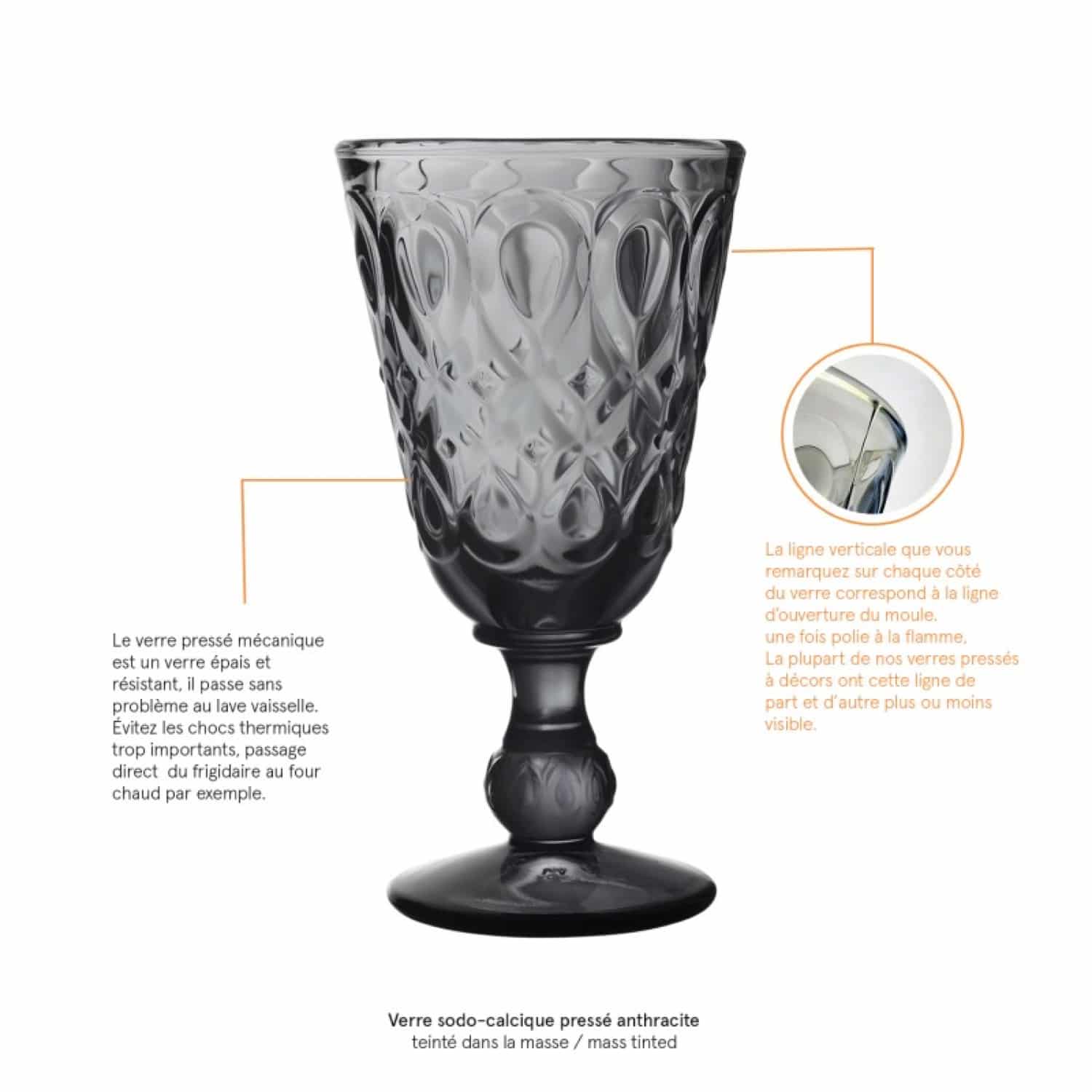 La Rochère Lyonnais Wijnglas 23 Cl Grijs - 6 Stuks - Glazen.nl