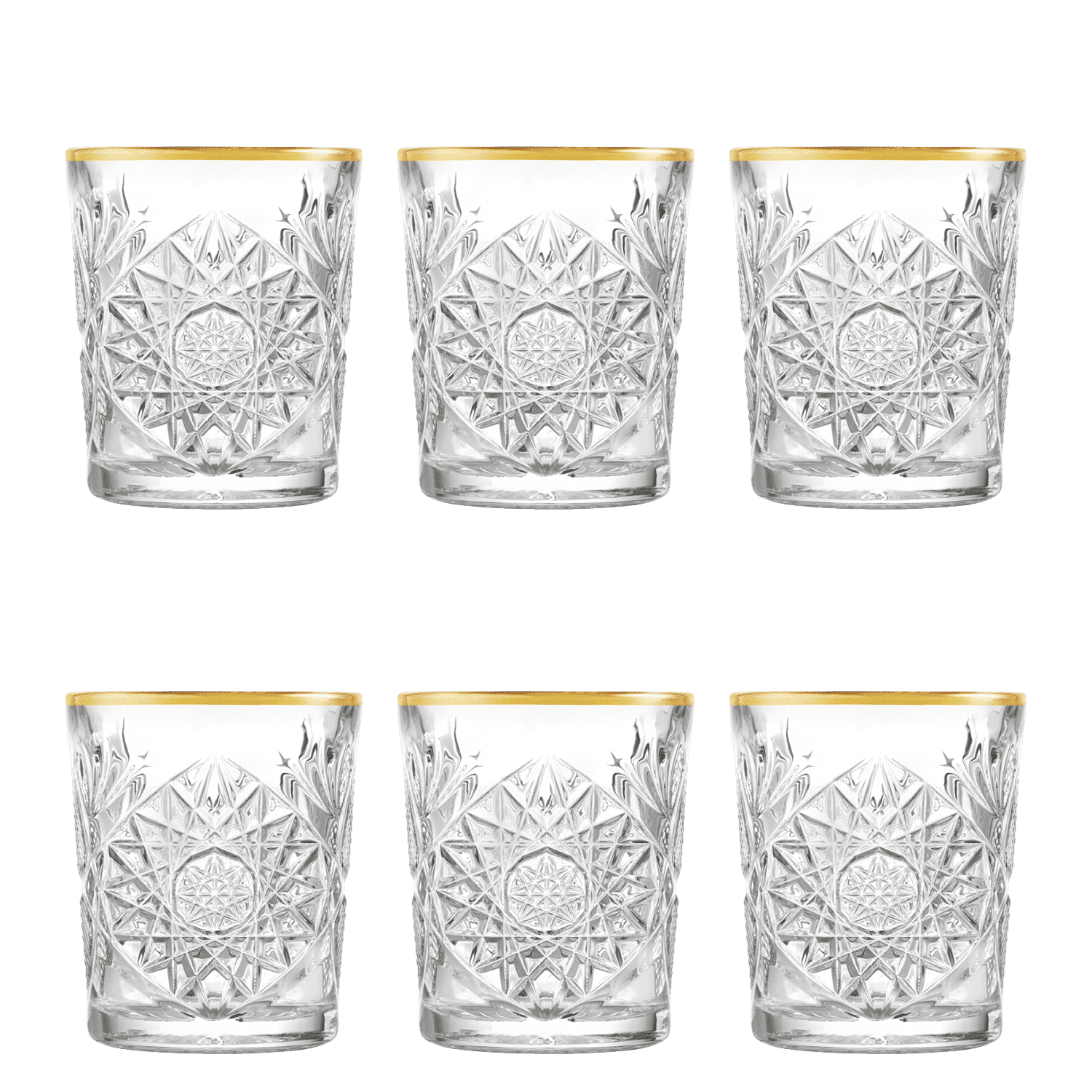 Onis Hobstar / Icon Tumbler 35 Cl Goud Rand - 6 Stuks - Glazen.nl