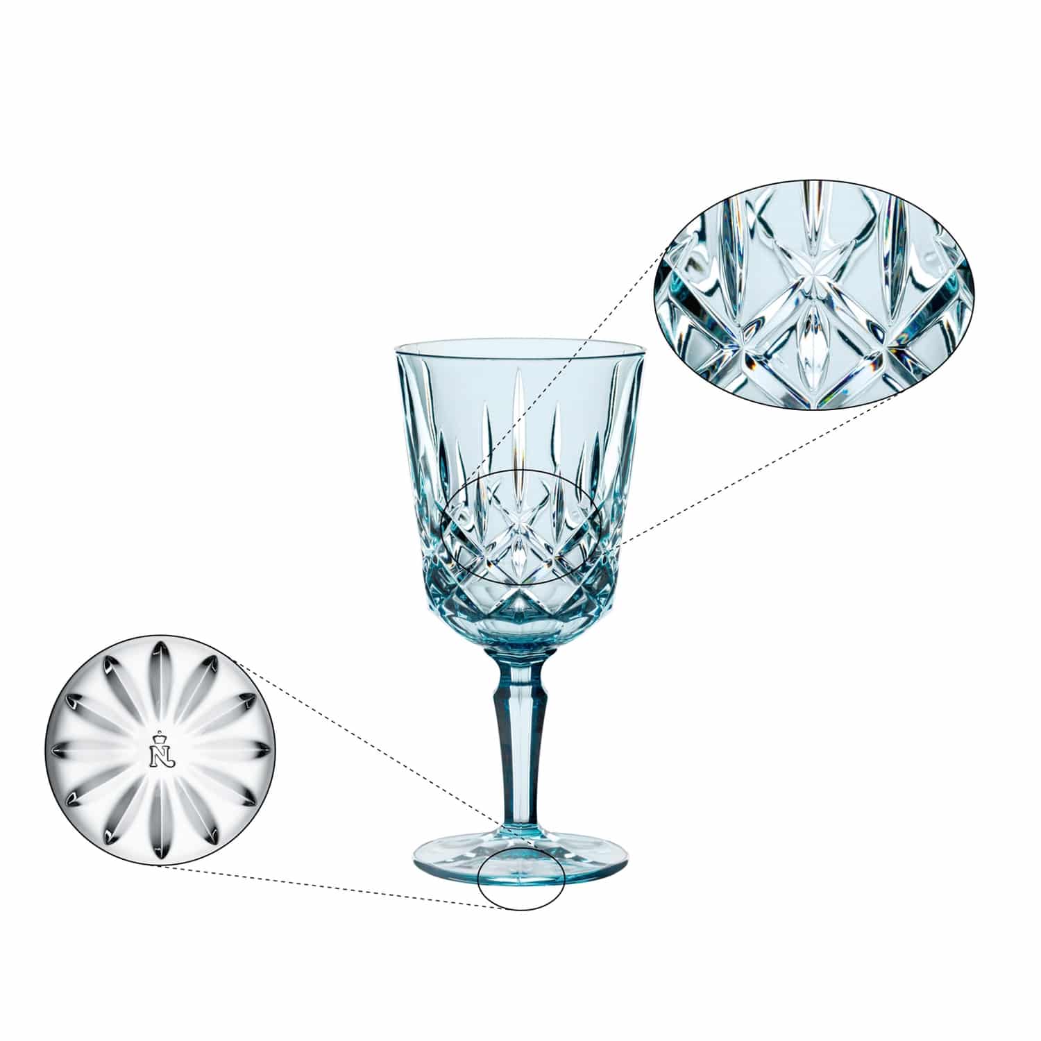 Nachtmann Noblesse Wijnglas 35,5 Cl Blauw - 2 Stuks - Glazen.nl