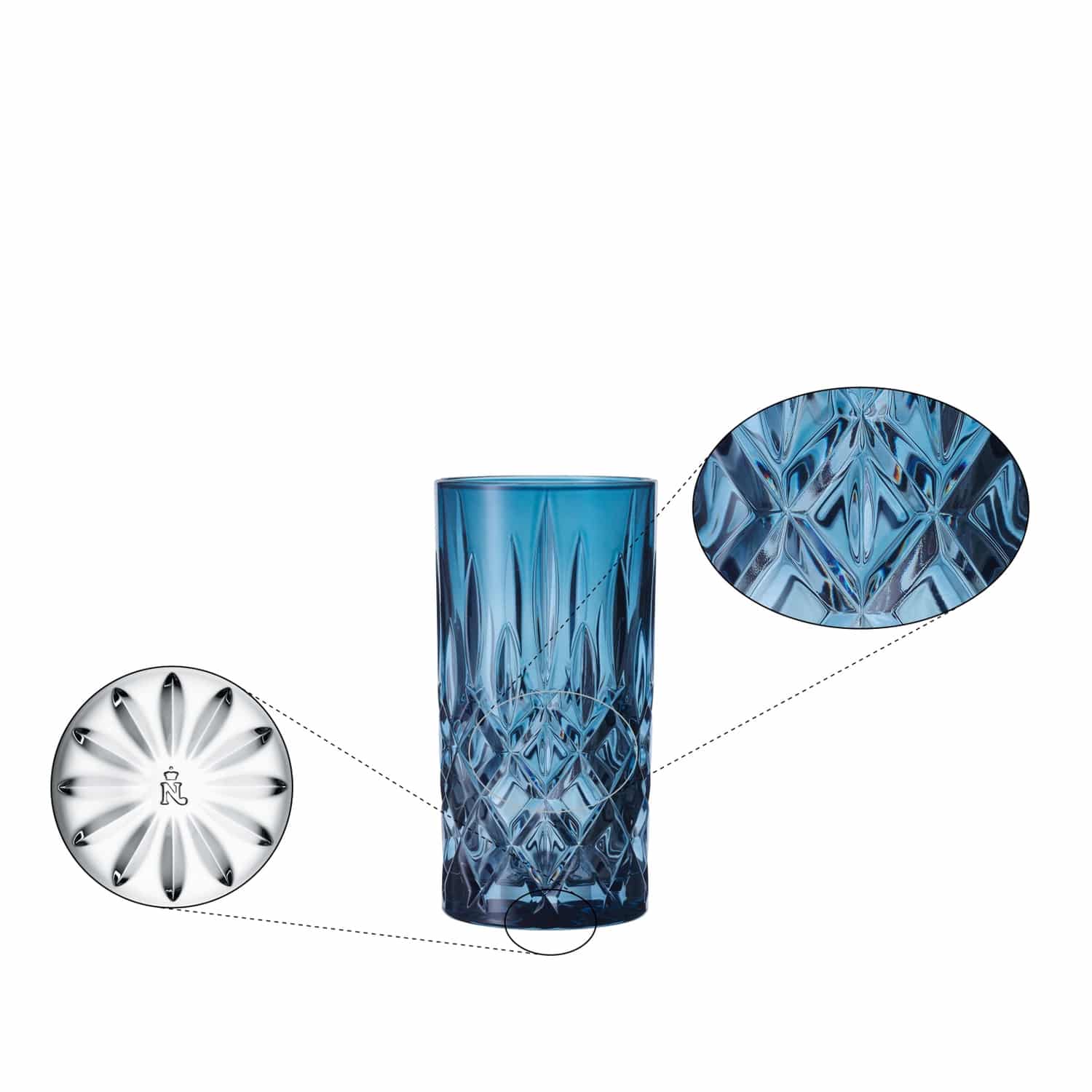 Nachtmann Noblesse Longdrinkglas 39,5 Cl Blauw - 2 Stuks - Glazen.nl