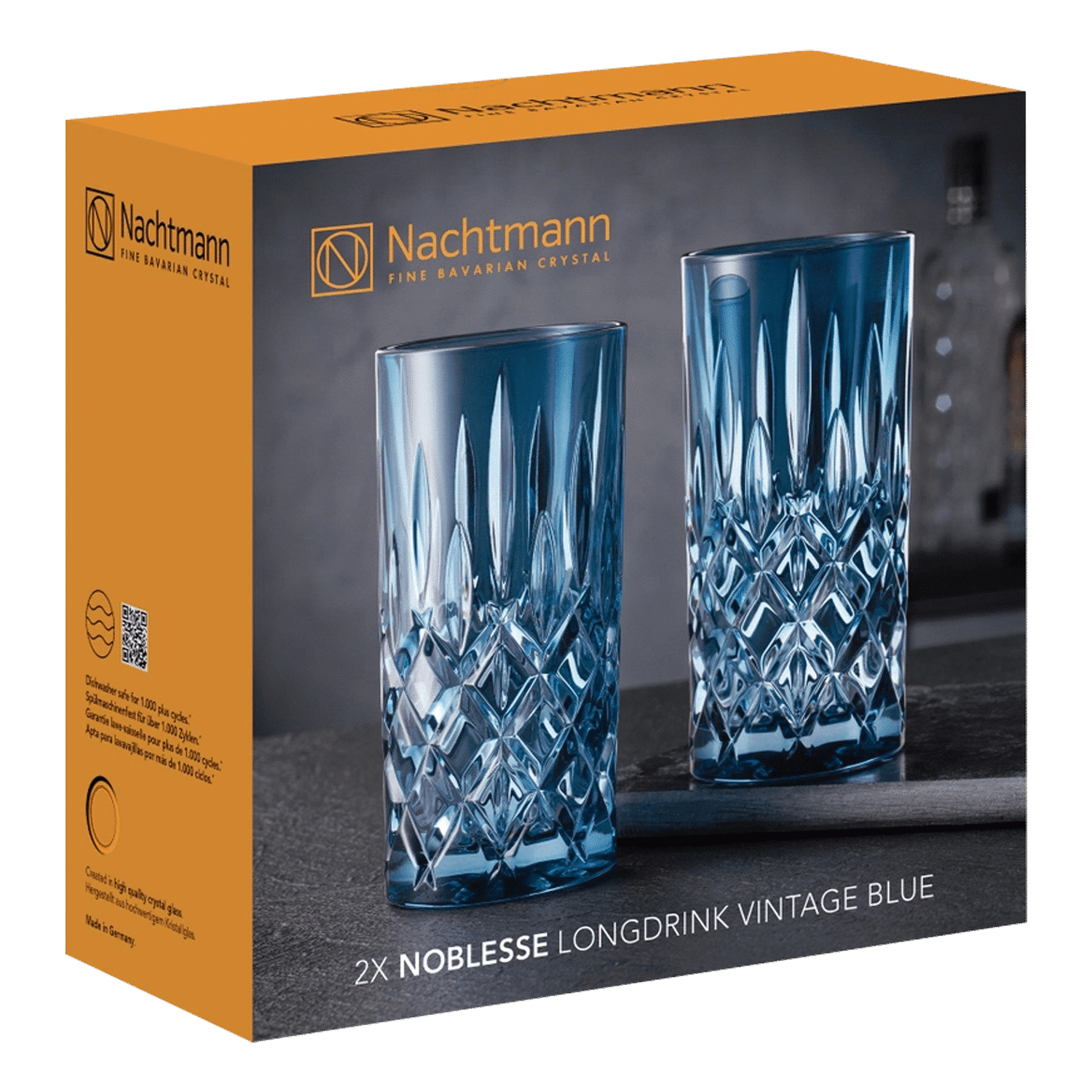 Nachtmann Noblesse Longdrinkglas 39,5 Cl Blauw - 2 Stuks - Glazen.nl