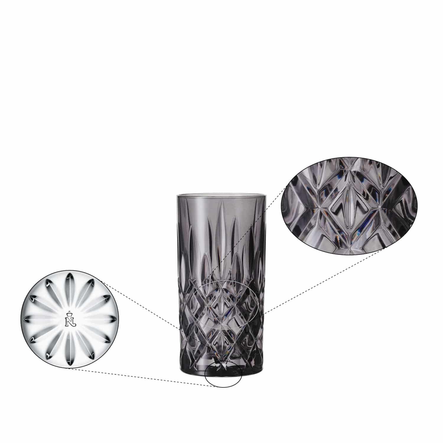 Nachtmann Noblesse Longdrinkglas 39,5 Cl Grijs - 2 Stuks - Glazen.nl