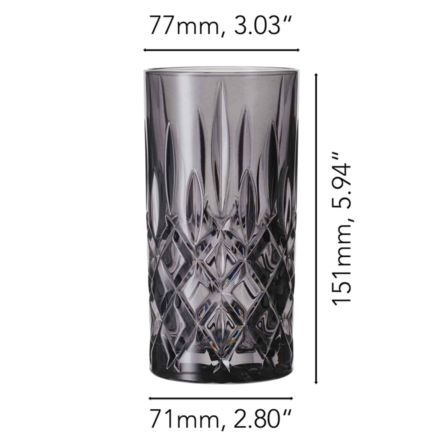 Nachtmann Noblesse Longdrinkglas 39,5 Cl Grijs - 2 Stuks - Glazen.nl