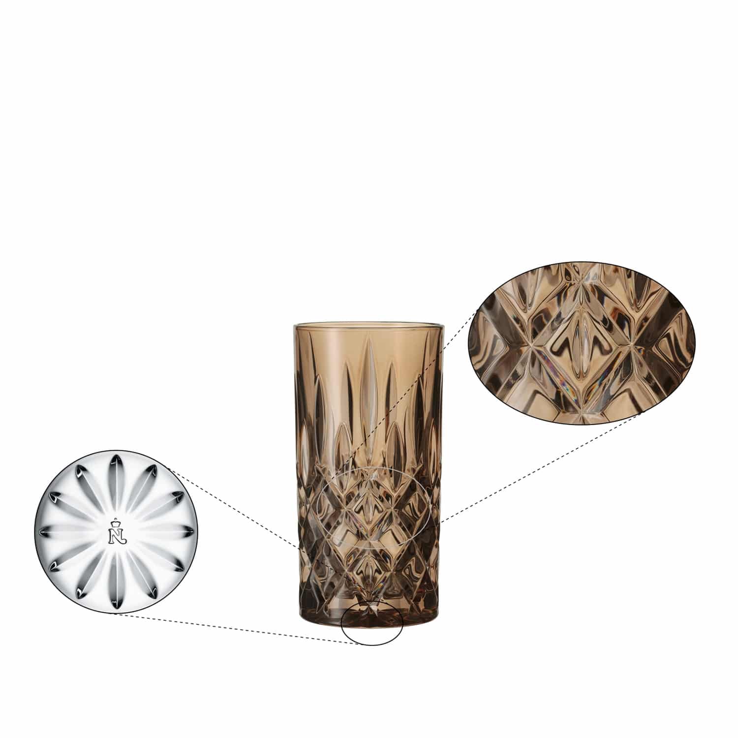 Nachtmann Noblesse Longdrinkglas 39,5 Cl Bruin - 2 Stuks - Glazen.nl