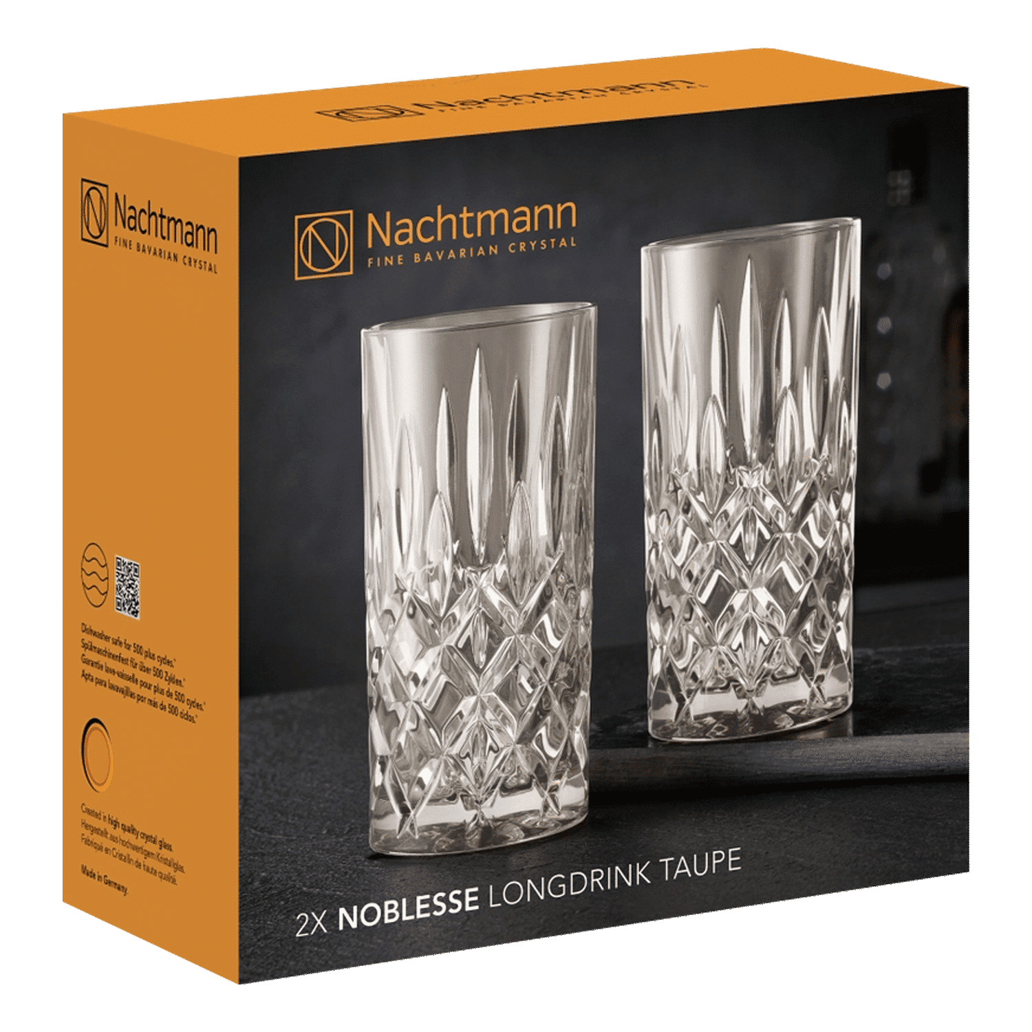 Nachtmann Noblesse Longdrinkglas 39,5 Cl Taupe - 2 Stuks - Glazen.nl