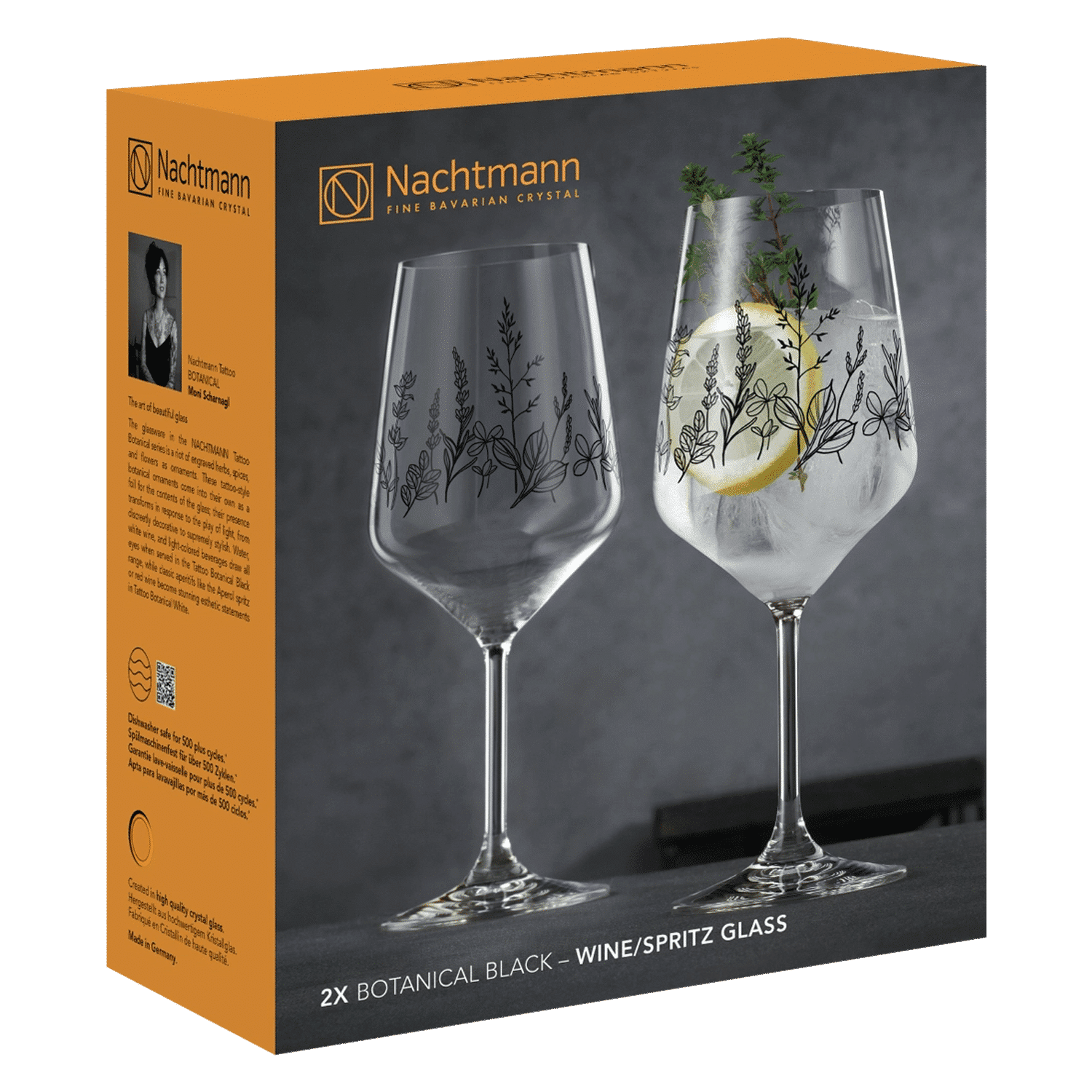 Nachtmann Tattoo Cocktailglas 63 Cl Botanical Zwart - 2 Stuks - Glazen.nl