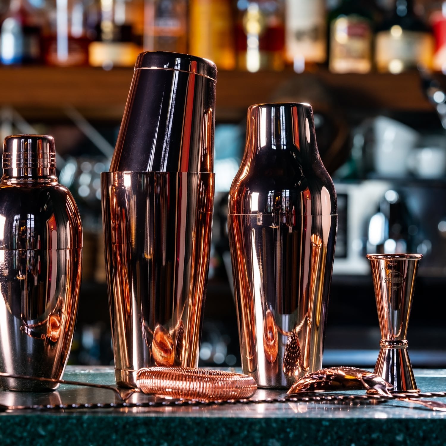 Speakeasy Cocktail Set Koper - 4 - Delig - Glazen.nl