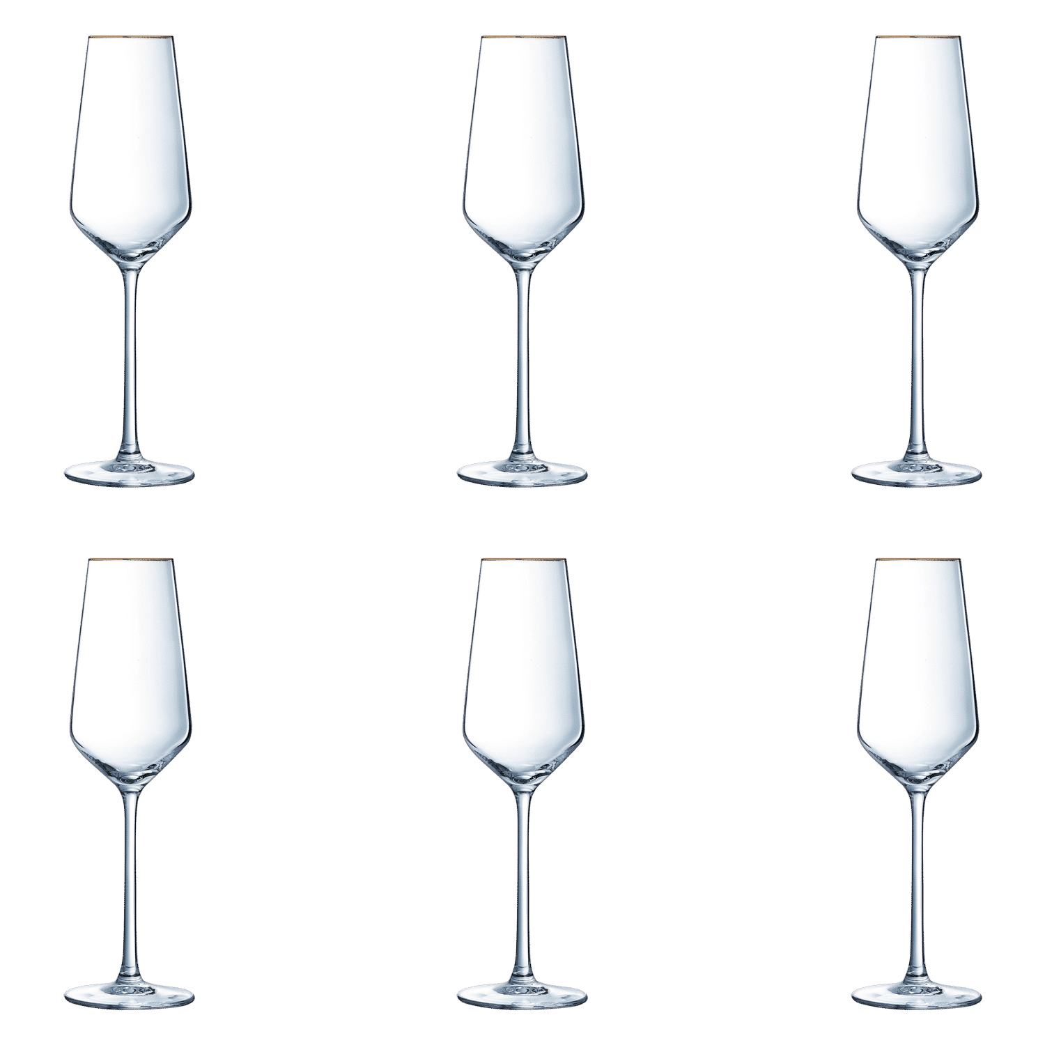 Eclat Ultime Champagneglas 21 Cl Gouden Rand - 4 Stuks - Glazen.nl