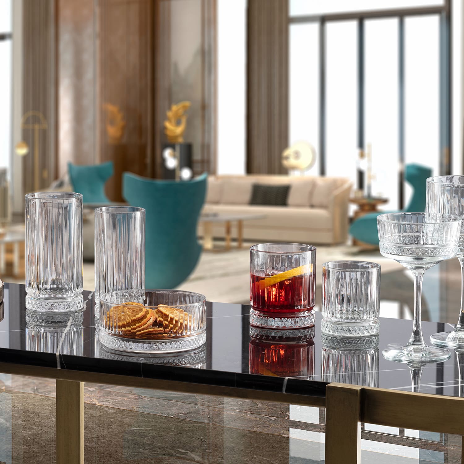 Pasabahce Elysia Champagneglas / Coupe 26 Cl Gouden Rand - 4 Stuks - Glazen.nl