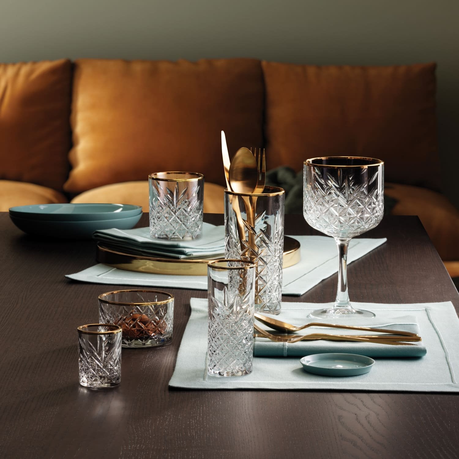 Pasabahce Timeless Longdrinkglas 45 Cl Gouden Rand - 4 Stuks - Glazen.nl